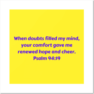 Bible Verse Psalm 94:19 Posters and Art